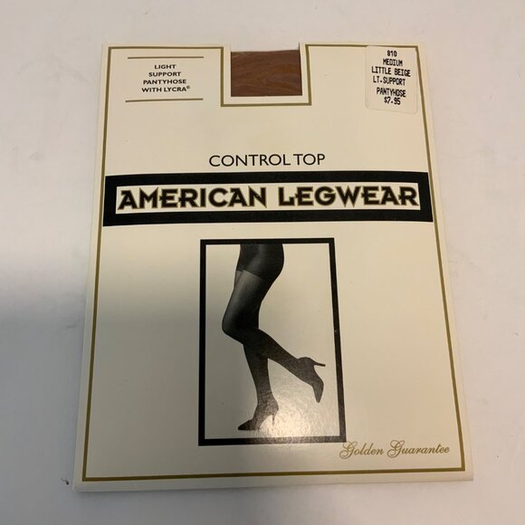 American Legwear Control Top Beige Pantyhose Size Medium New Vintage - Picture 1 of 6